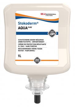 Stokoderm® AQUA PURE (ehem. Bez. Stokoderm® Aqua Sensitive) ist eine duft- und farbstofffreie Spezial-Hautschutzcreme. Schützt die Haut bei Kontakt mit Substanzen und Lösungen auf Wasserbasis und unterstützt die Regeneration.